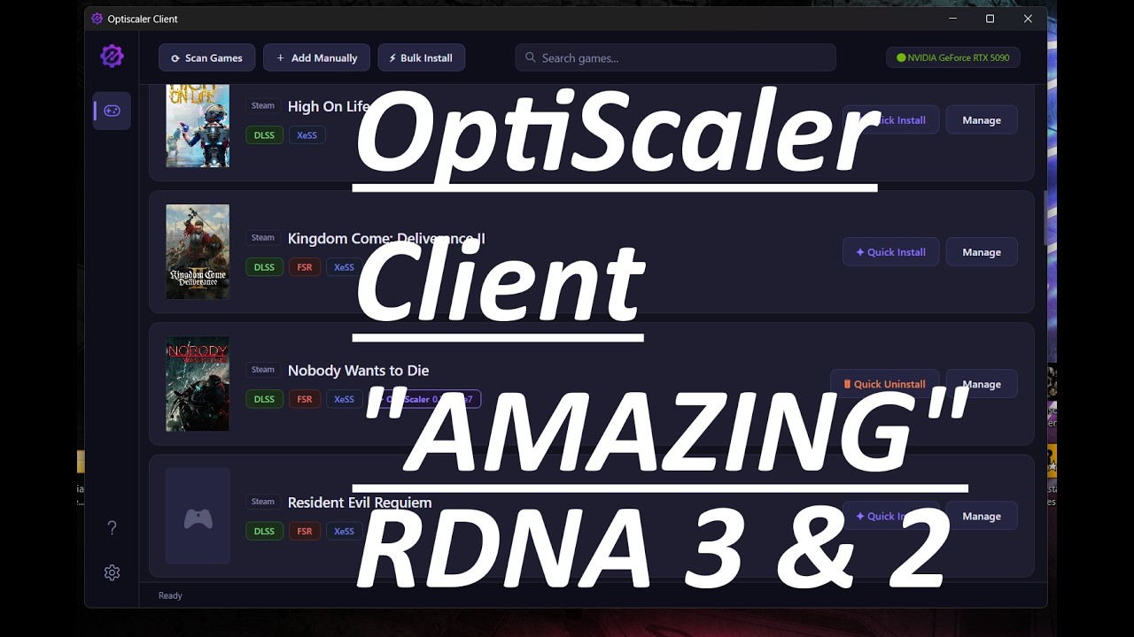 ПОТРЯСАЮЩЕЕ ПРИЛОЖЕНИЕ! - Клиент OptiScaler для RDNA 4, 3 и 2 - Работает даже на Nvidia! OptiScal...