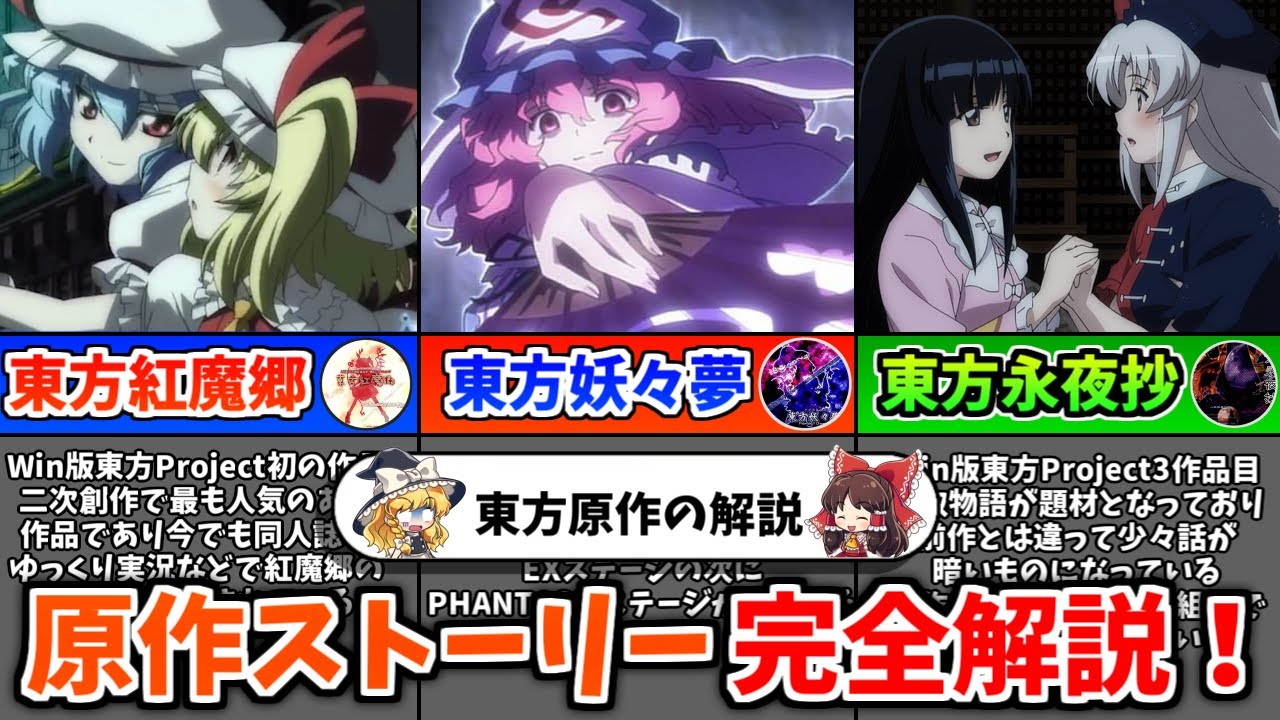 【ゆっくり解説】これで「東方にわか」を脱却できる！東方原作のストーリーを全て要約して解説！【紅魔郷・妖々夢・永夜抄】