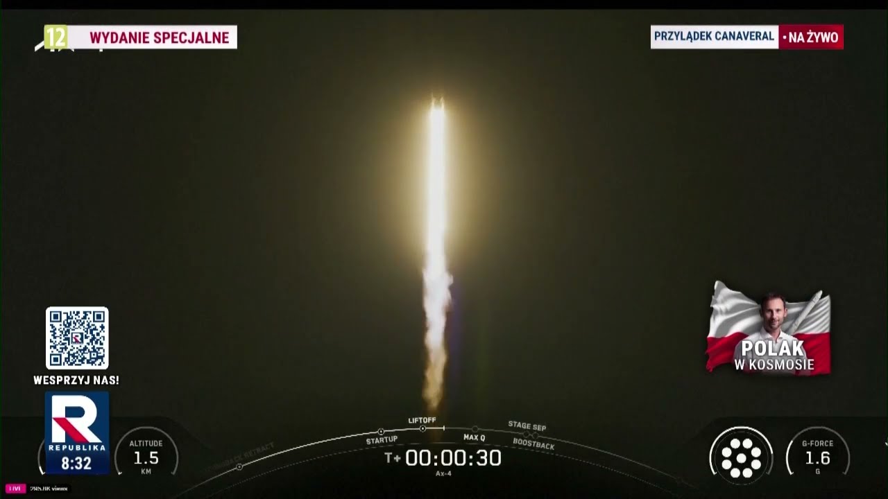 Sławosz Uznański-Wiśniewski poleciał w kosmos. Start rakiety Falcon 9 | Michał #Rachoń