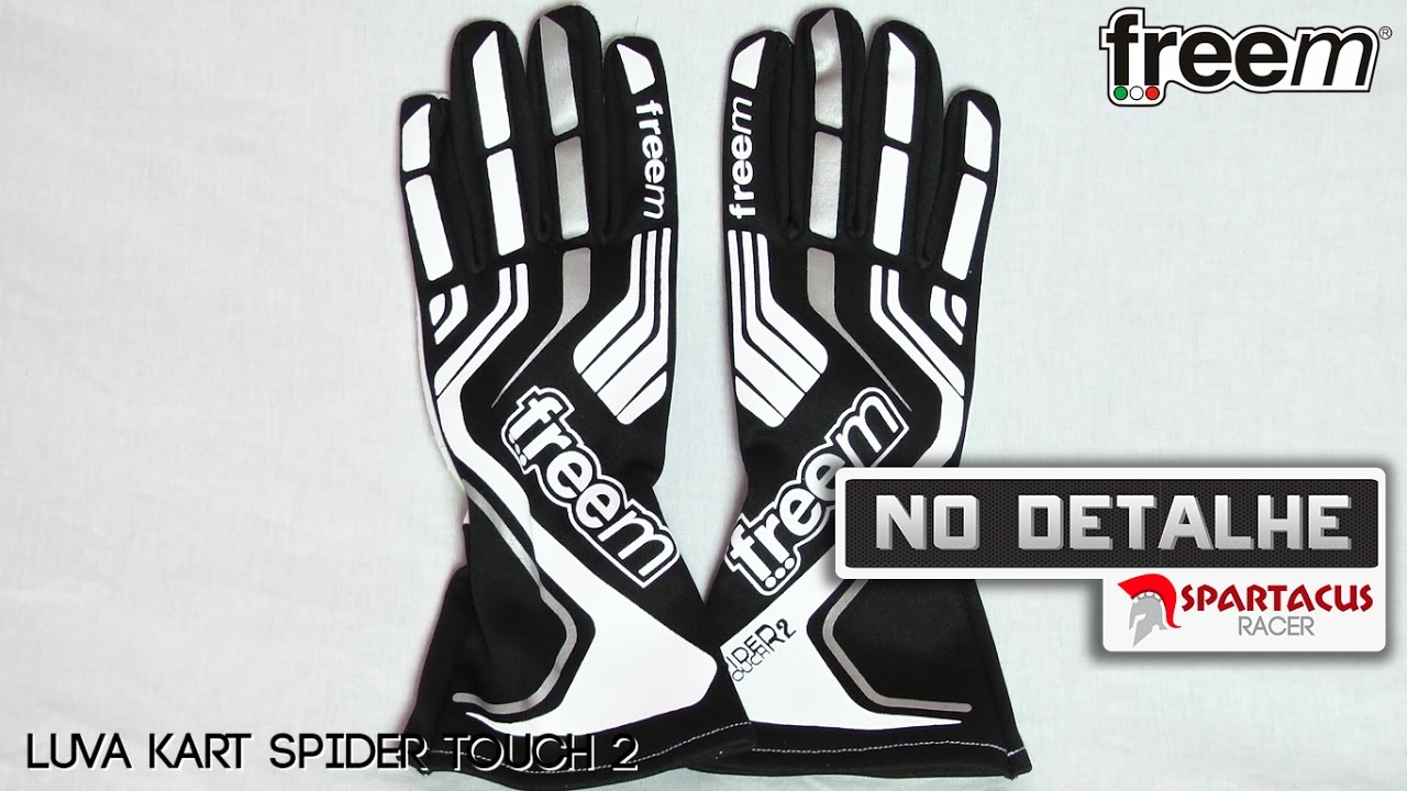NO DETALHE: LUVA KART SPIDER TOUCH 2 - FREEM