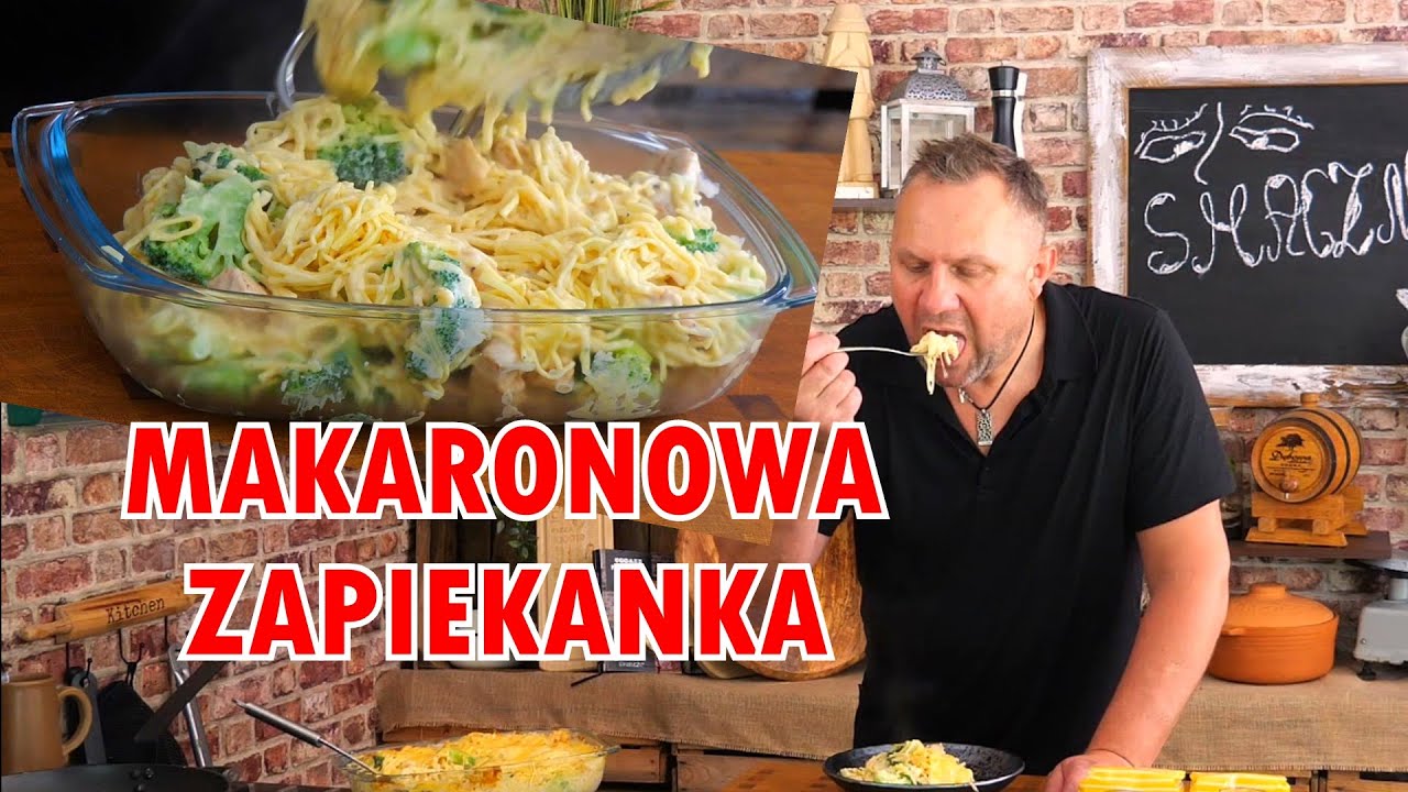 Zapiekanka makaronowa z brokułem i kurczakiem w serowym sosie / Oddaszfartucha