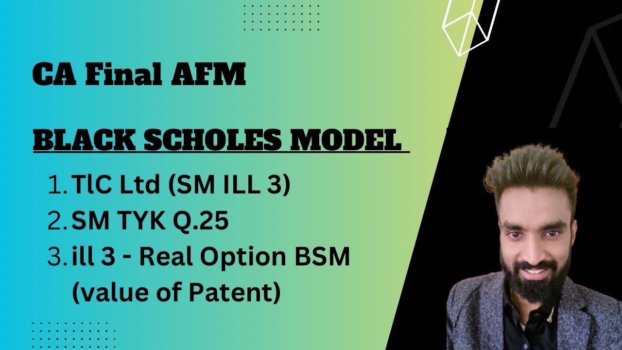 Black Scholes Model & Real option value using Black Scholes Model | CA Final AFM | Pratik Jagati