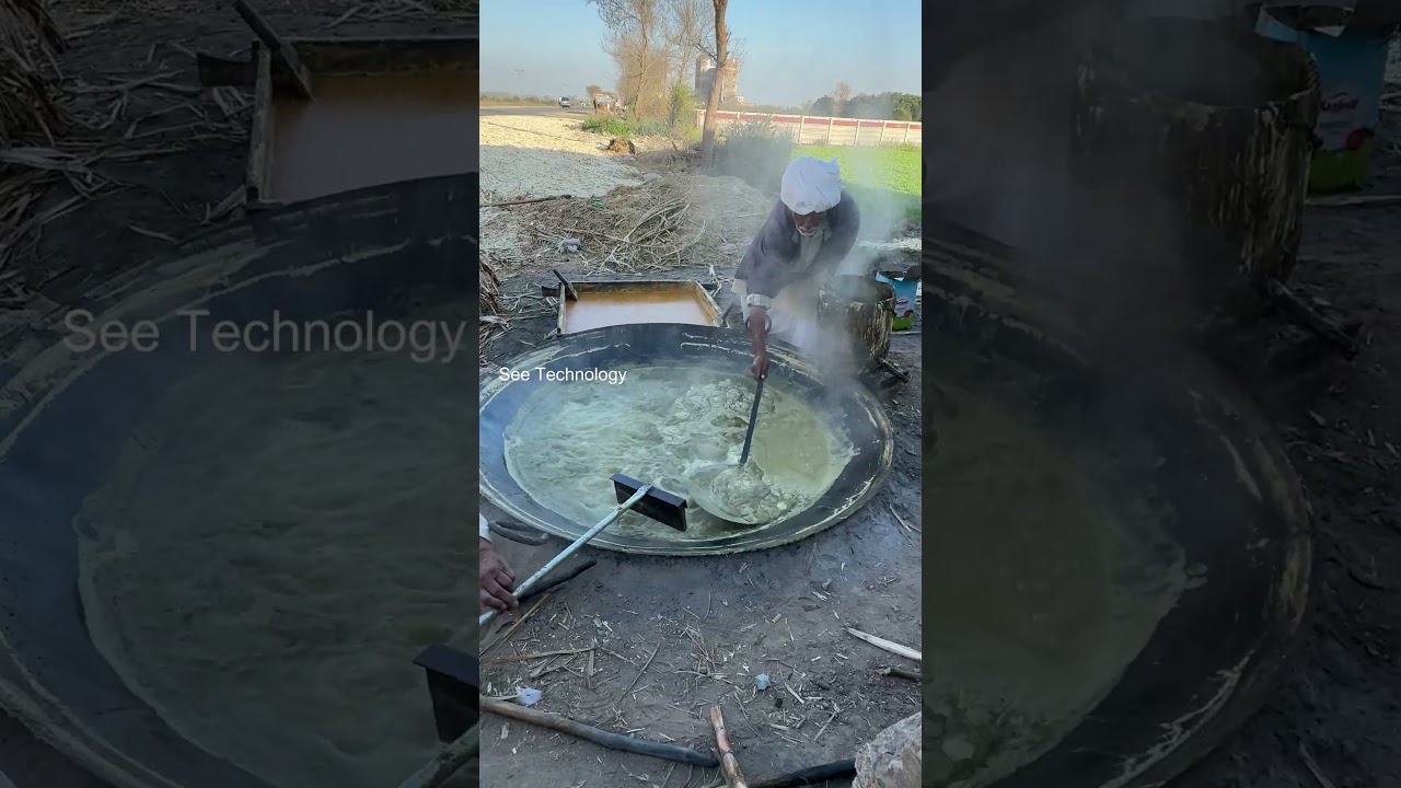 Traditional Brown Sugar Making in Pakistan | Amazing Brown Sugar Production in Village  (shorts)