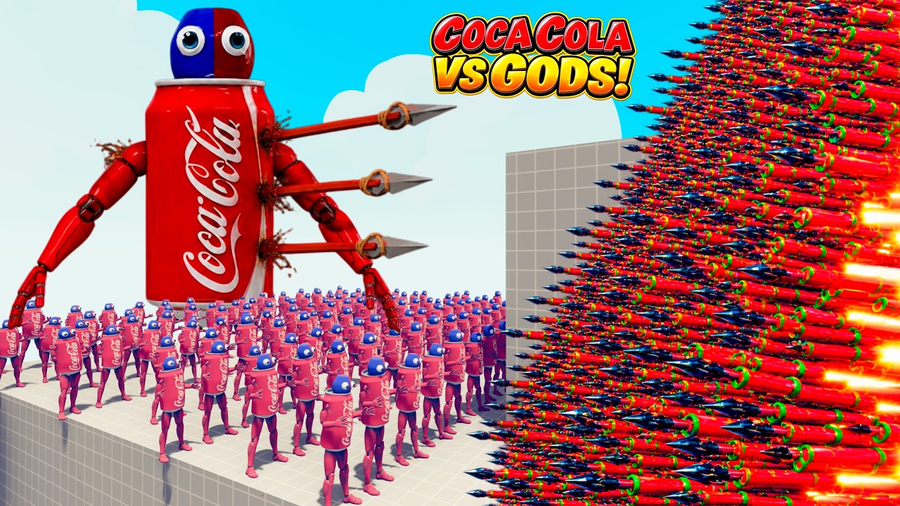 200x COCA COLA + 1x GIANT vs EVERY GOD Totally Accurate Battle Simulator TABS