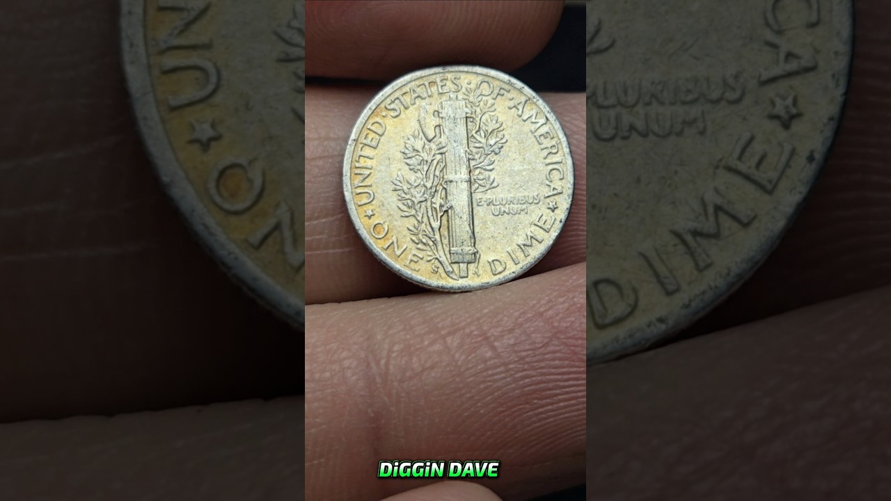 Монета Меркьюри Дайм с золотистым покрытием! #монеты #серебро #дайм #коллекционированиемонет