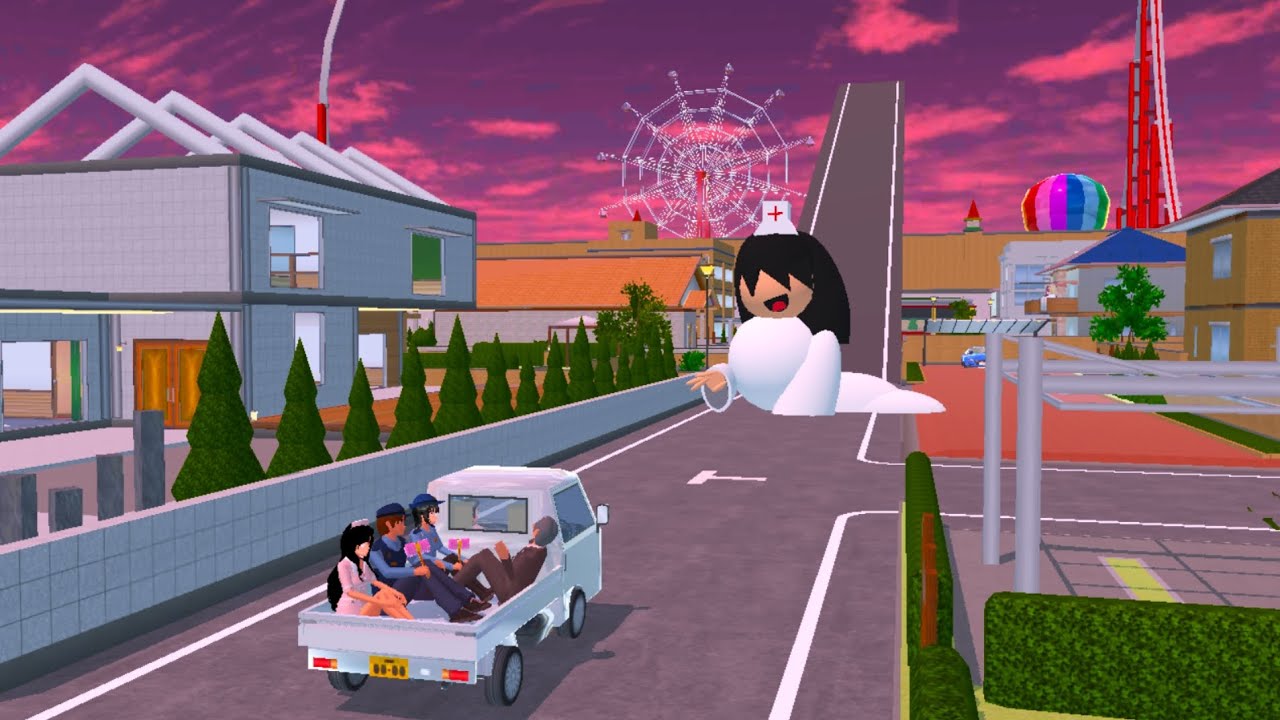 Suster ngesot penghuni Tanjakan depan Rumah Mio 😱 sakura school simulator