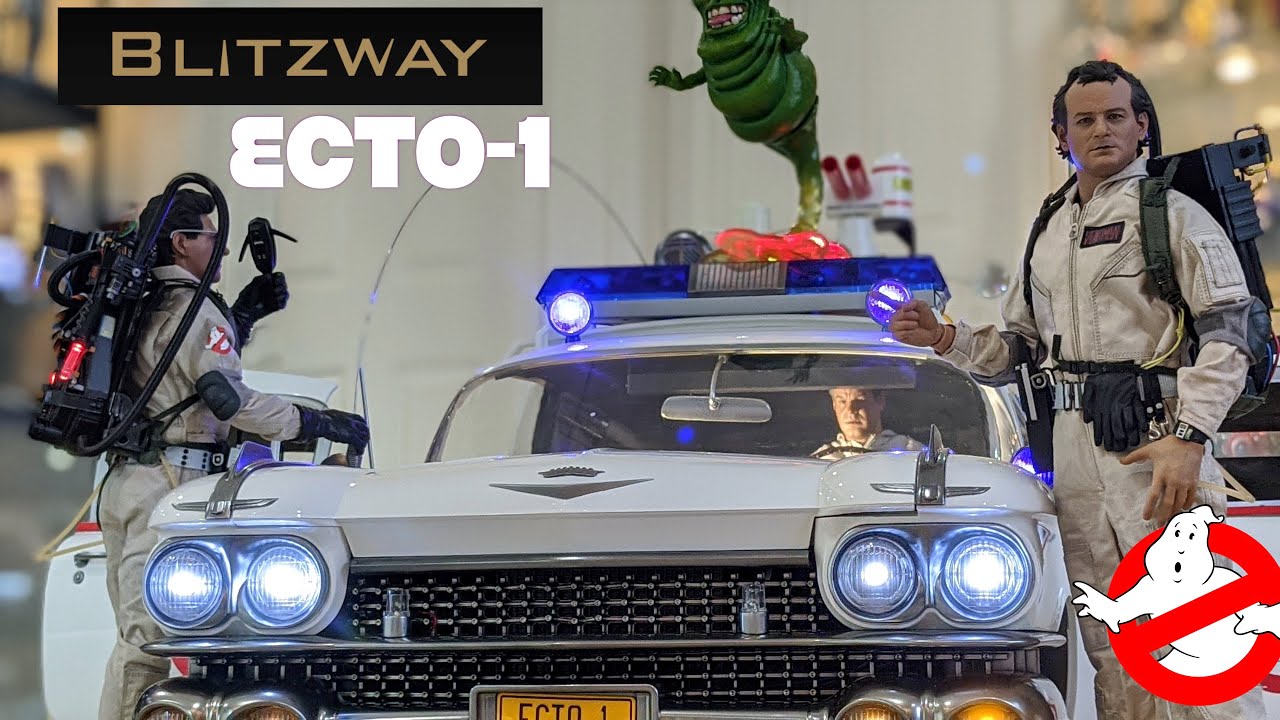 Обзор распаковки автомобиля ECTO-1 Ghostbusters 1984 Blitzway в масштабе 1/6. Серия шедевров Cadi...