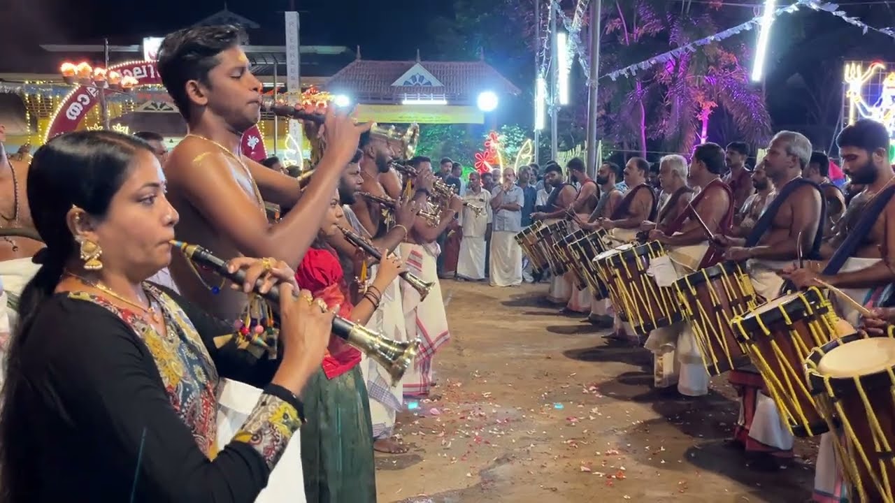 Thrippunithura Puthiyakavu Temple Thalappoli 2025 | Pandi Melam | Peruvanam Satheesan Marar