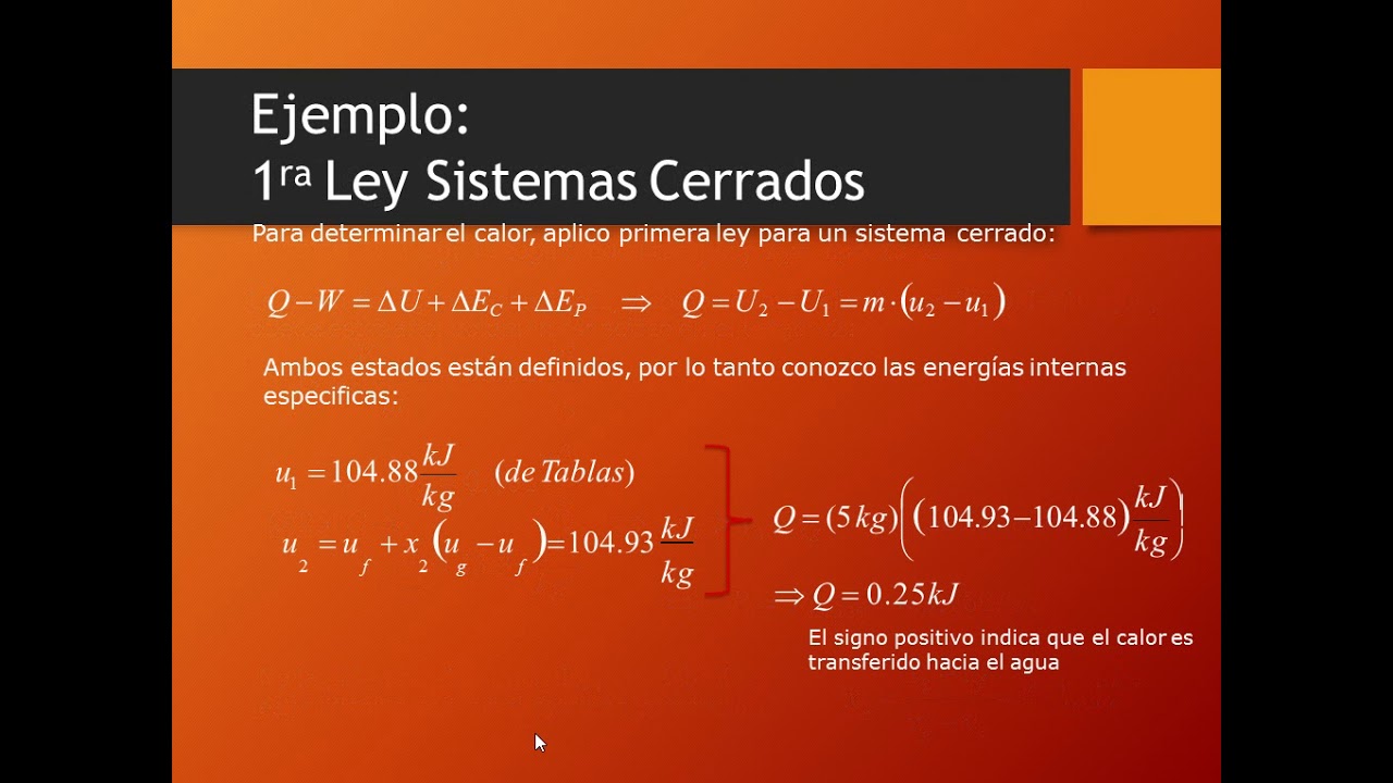 Generación de Potencia Parte 8: Primera Ley de la Termodinámica, ejemplos y ejercicios resueltos