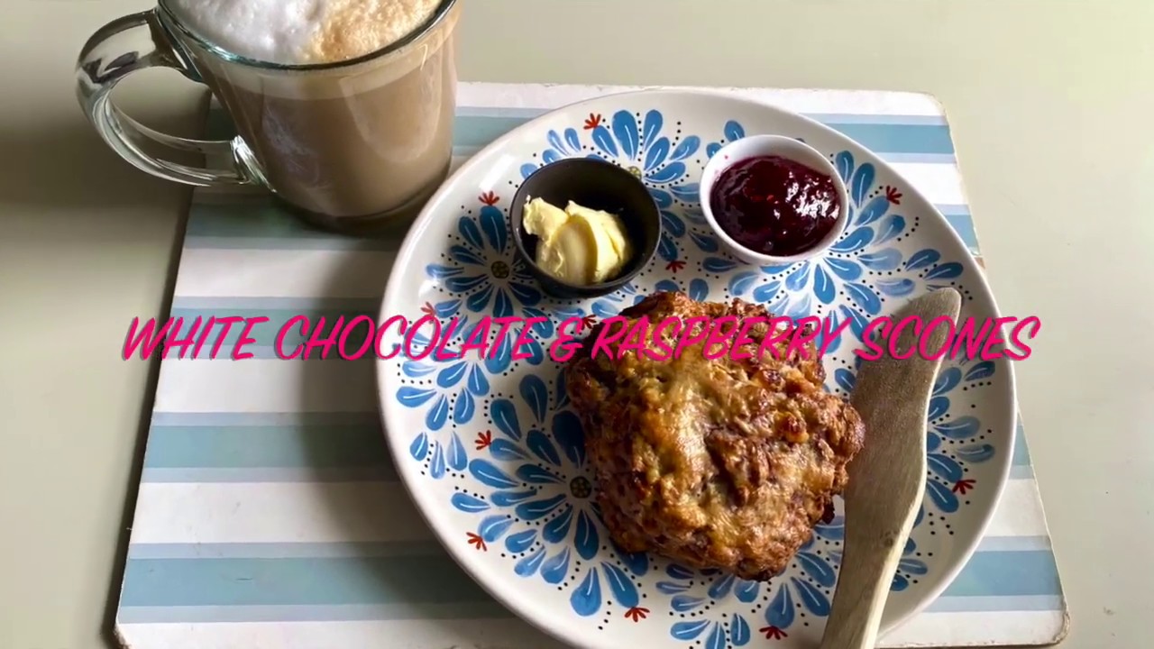 WHITE CHOCOLATE & RASPBERRY SCONES