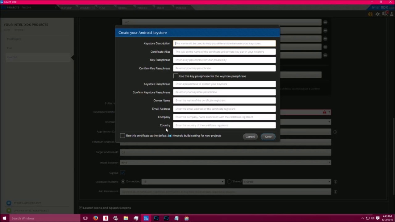 Converting Your RPG Maker MV Project To Android with Intel XDK 3400  (Developer Certificate)