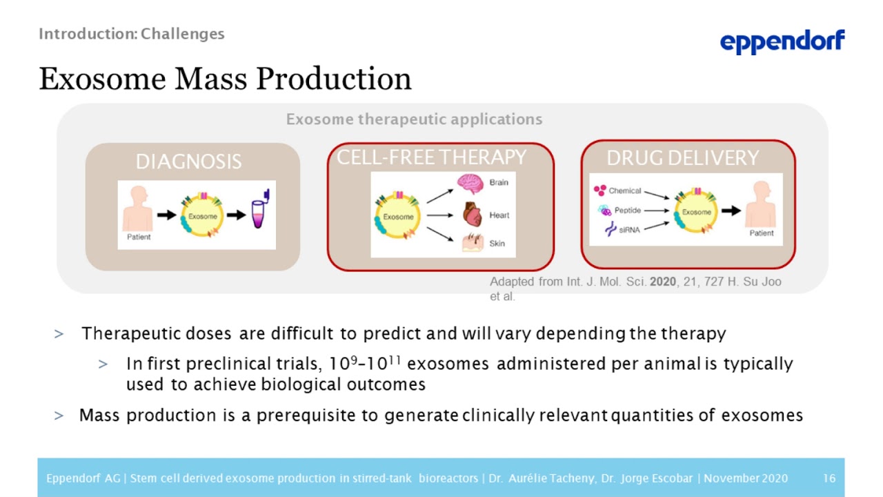 Stem cell derived exosome production in stirred-tank bioreactors