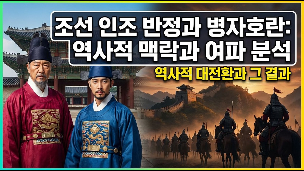 조선 인조 반정 병자호란까지, 인조의 무능 극치 배경과 여파는 어떠했을까