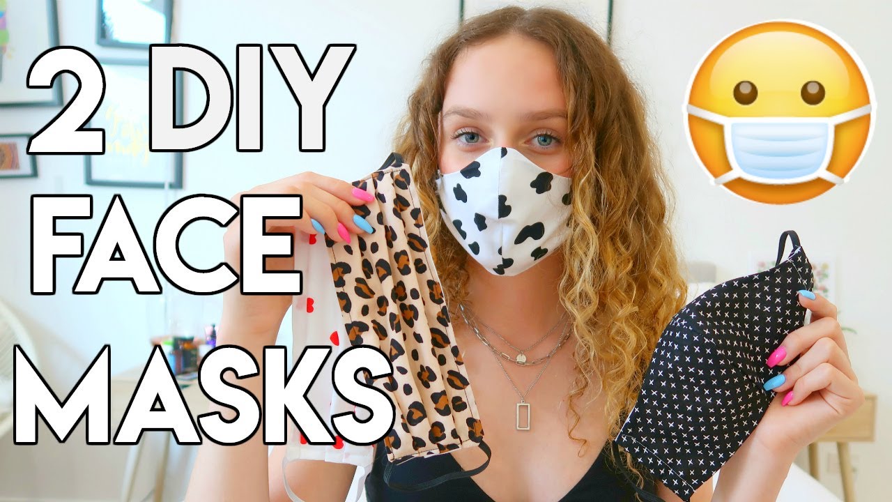 DIY FACE MASK - 2 STYLES // How To Make Easy Fabric FACE MASKS in 10 MINUTES!