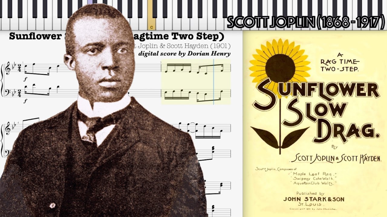 Sunflower Slow Drag by Scott Joplin (1901, Ragtime piano)