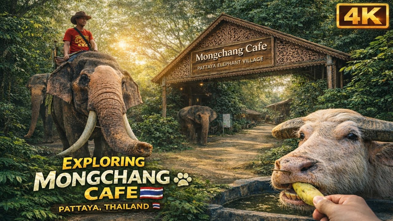Exploring Mongchang Cafe in Pattaya 🐘Feeding animals, relaxing vibes, and a perfect day with nature!