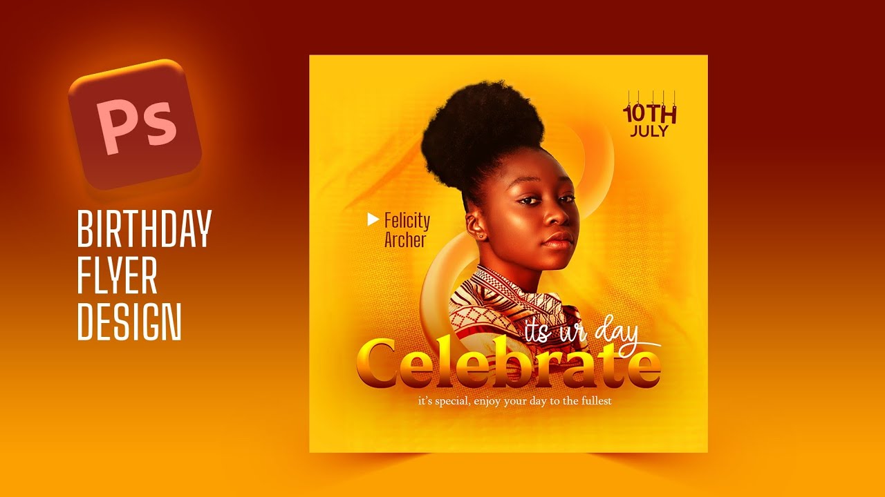 Birthday Flyer Creative Design | Bright Photoshop Tutorial