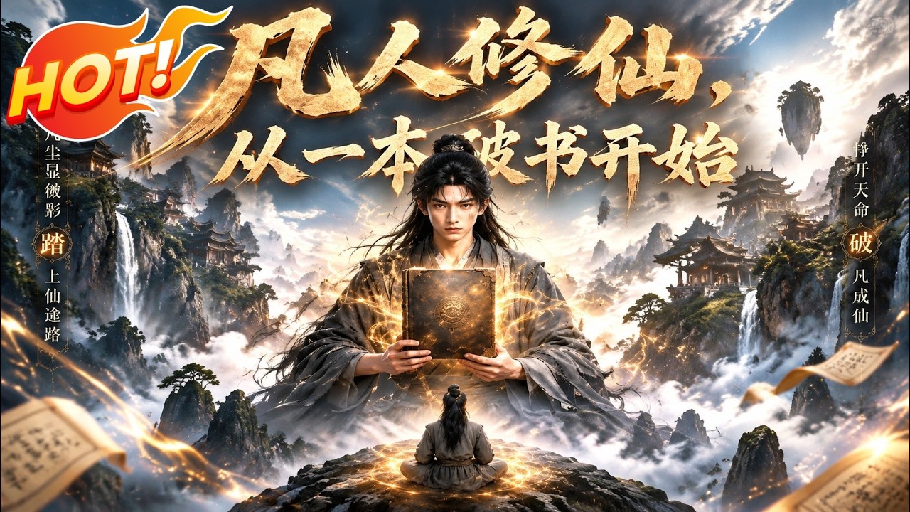 ⚡【新番速递】《凡人修仙，从一本破书开始》穷小子为救妹妹坠崖捡到破书，竟觉醒逆天吞灵诀，从此逆袭将修仙界踩在脚下！ #爱看动漫 #最新漫剧 #玄幻 #逆袭 #漫剧合集