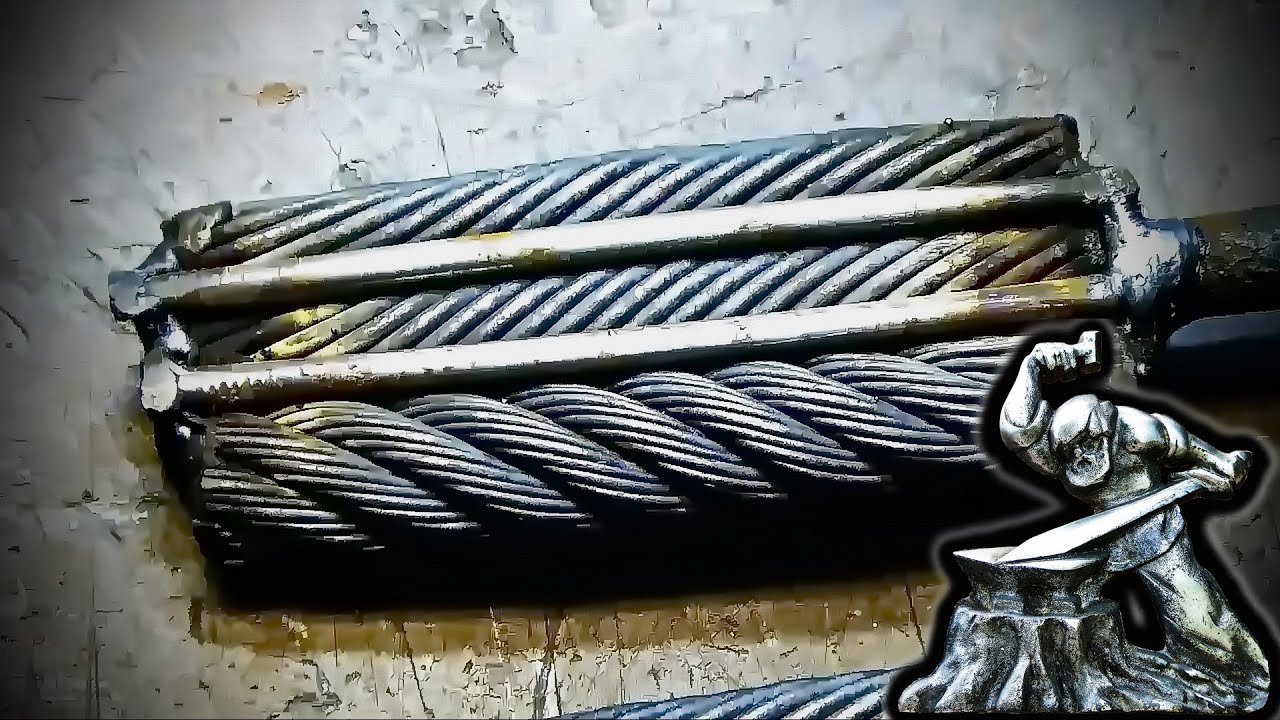 Ковка клинка из троса. Дамаск из троса.