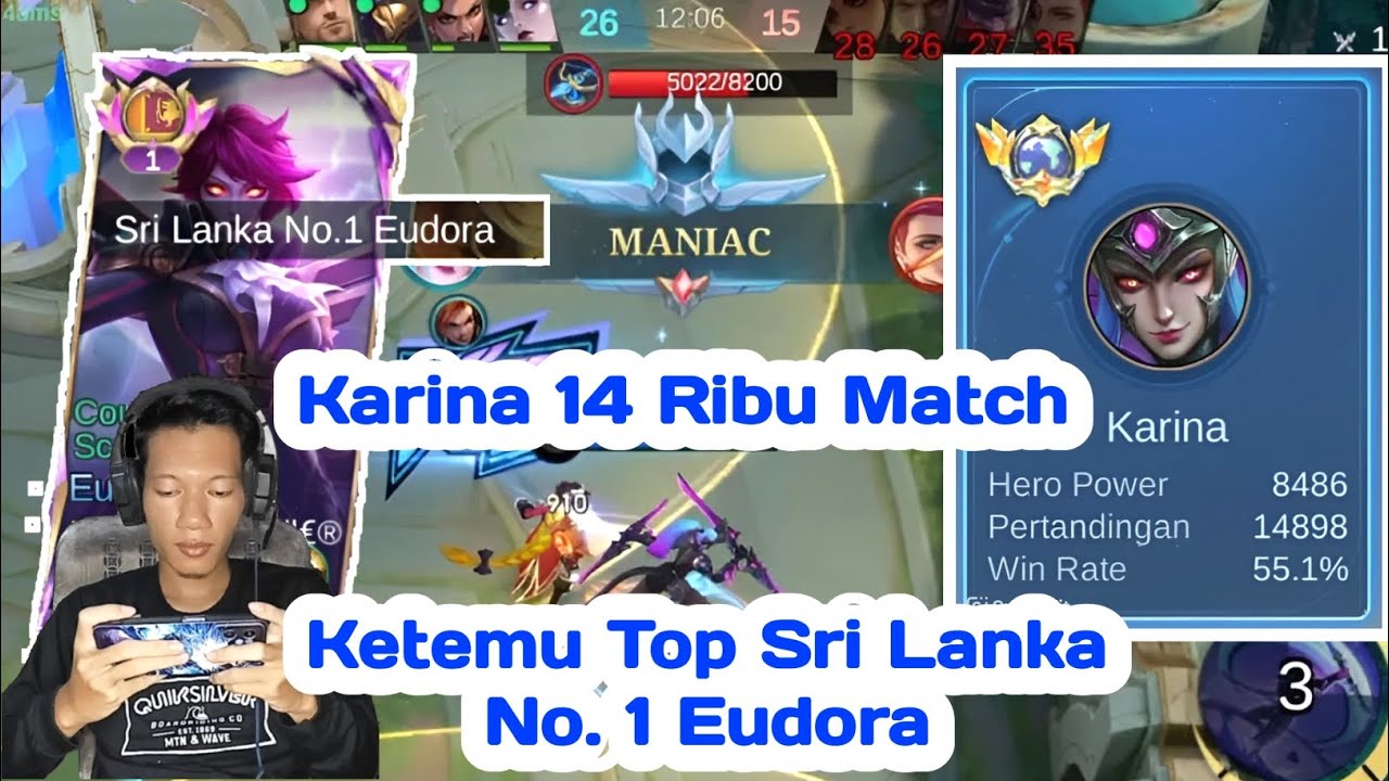 Ketemu Top Sri Lanka No. 1 Eudora🔥Build Terbaru Top Global Karina Tersakit🔥#fyp #viral #trending 