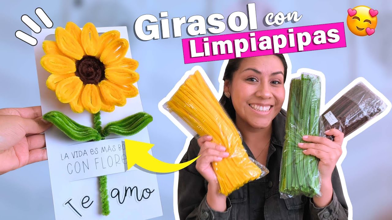 HAZ un GIRASOL🌻 con LIMPIAPIPAS 🥰 fácil y bonita  |Tu Diva Creativa