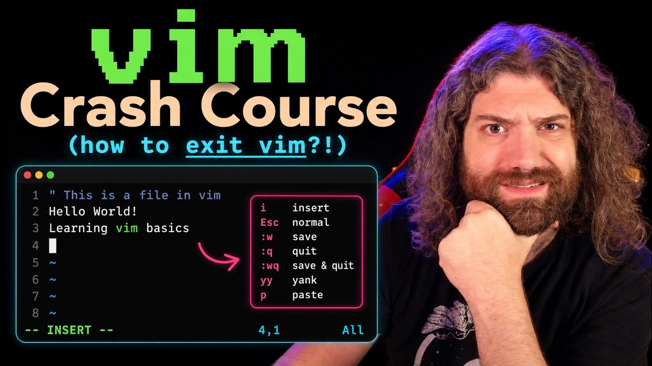Bash Scripting Course - `vim` Crash Course (how to exit vim?!) (pt10)