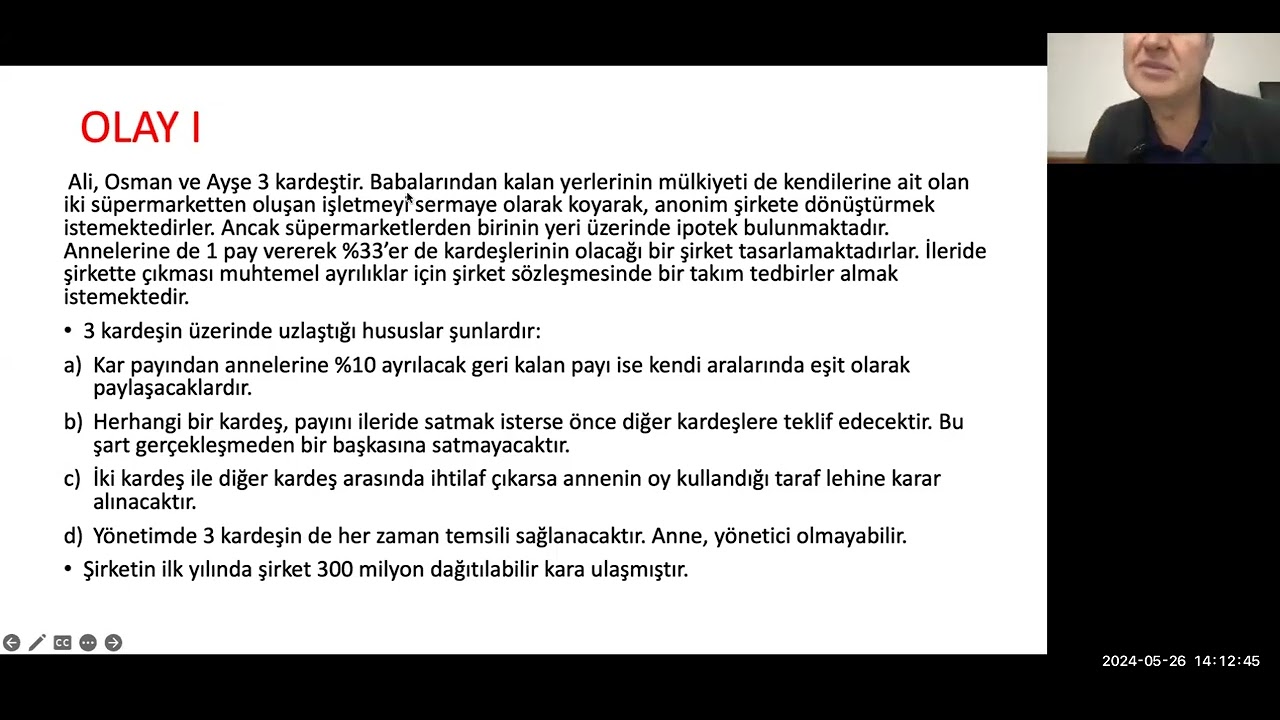 Şirketler Hukuku Pratik &Ccedil;alışma 5: Anonim ve Limited Şirketler Hukuku