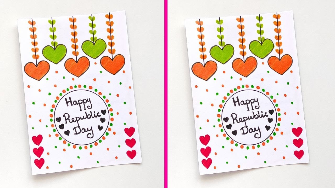Как сделать открытку ко Дню Республики | Простая открытка ко Дню Республики из белой бумаги | Поз...