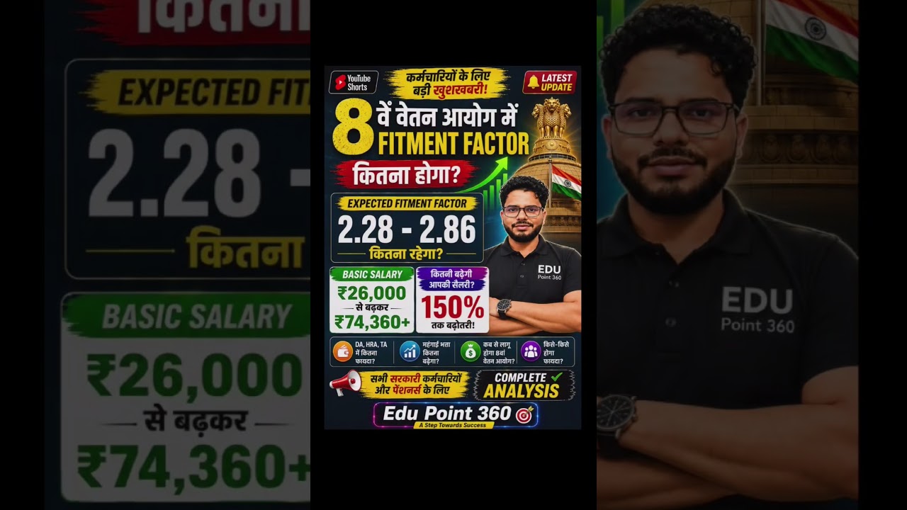 8th Pay Commission Expected Fitment Factor 2.28&ndash;2.86? 🔥 कितनी बढ़ेगी Salary | Latest Update #8thcpc