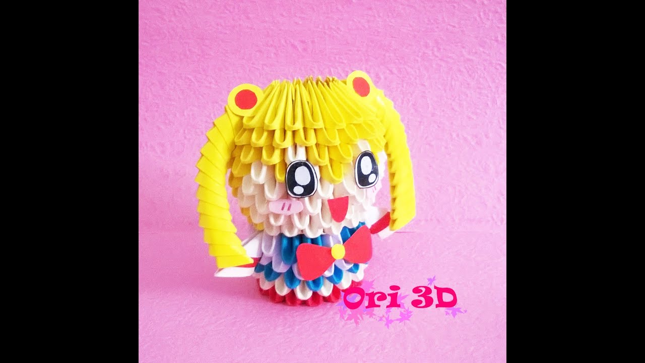 Tutorial Sailor Moon 3D Origami - Hướng dẫn xếp Chibi Thủy thủ Mặt Trăng 3D Origami