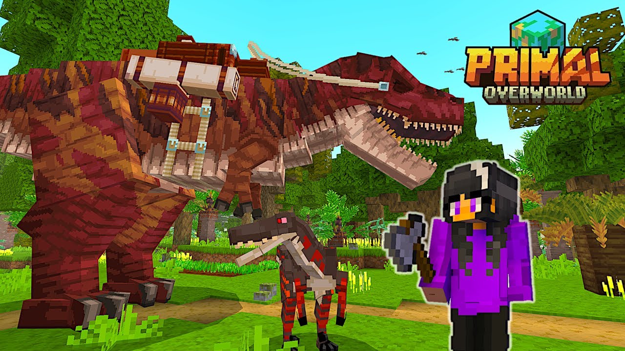 Surviving a Dinosaur World in Minecraft / Primal Overworld Bedrock