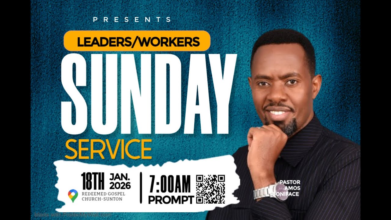 18/01/2026|| LEADERS/WORKERS SERVICE||REV AMOS BONIFACE || Redeemed Gospel Church- Sunton.
