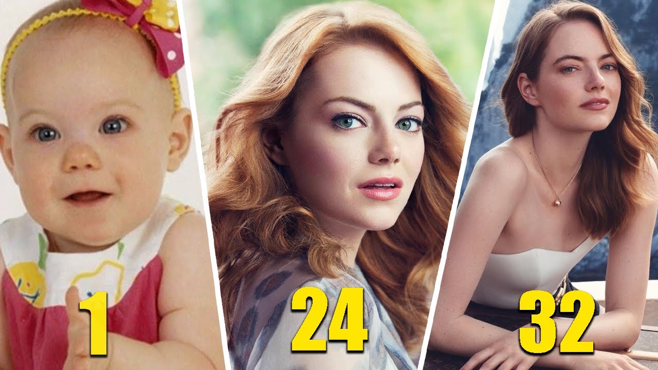 ANTES E DEPOIS DE EMMA STONE/ FROM 1 TO 32  YEARS OLD
