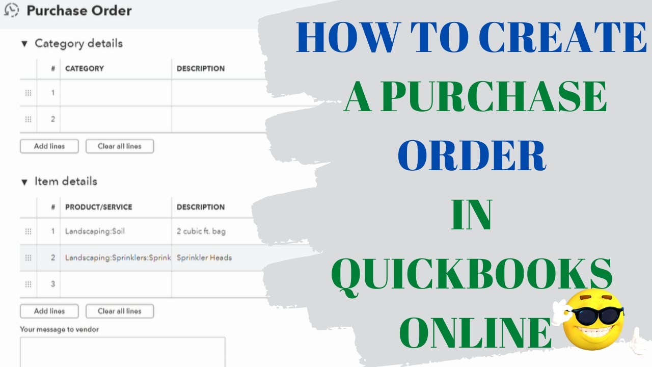 How to create a Purchase Order in QuickBooks Online