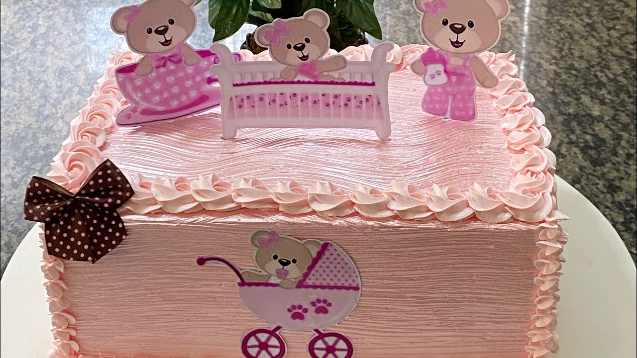 Decorando Bolo para Chá de Fraldas| Chá de Bebê | Silvana Souza