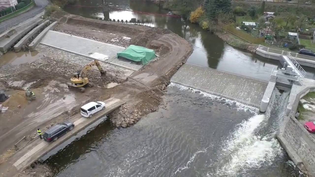 Jez Loket dolní- rekonstrukce jezu 2019