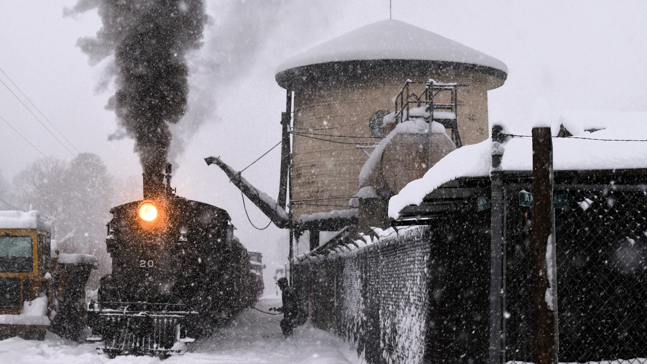 Rio Grande Southern #20, Freight Train In A Snowstorm. 