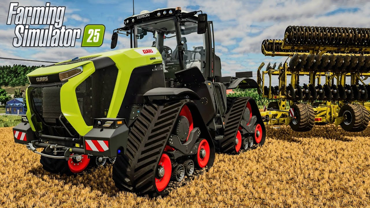 Working with the biggest CLAAS XERION 12.650 | Realistic Gameplay | Farming Simulator 25
