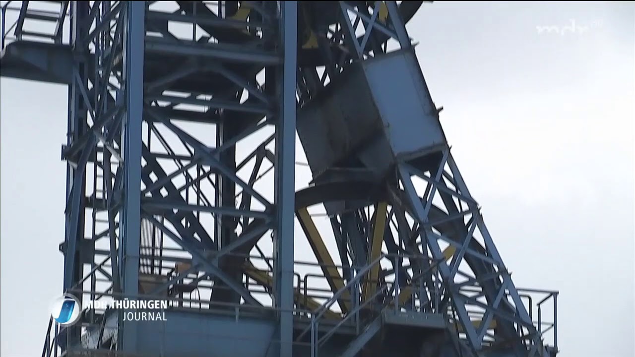 Bericht Abriss Fördergerüst Schacht 5, GSES Sondershausen im MDR Thüringen Journal vom 12.04.2018