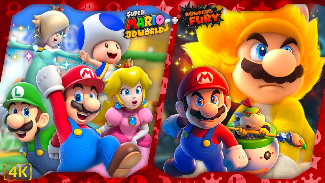 Super Mario 3D World + Bowser's Fury ⁴ᴷ Full Playthrough 100% (All Green Stars, Cat Shines) 4-Player