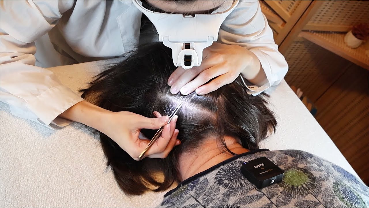 ASMR School Nurse LICE Check on Scalp and Neck | Lice Removal with a Comb and Tweezers
