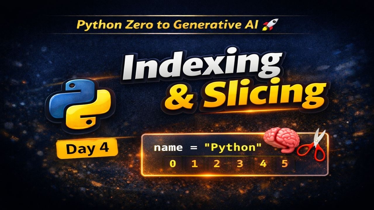 Indexing & Slicing in Python | String & List | Python Day 4
