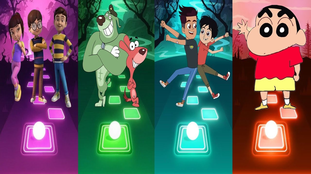 Rudra Vs Pakdam Pakdai Vs Chikoo and Bunty Vs Shinchan - Tiles Hop EDM Rush