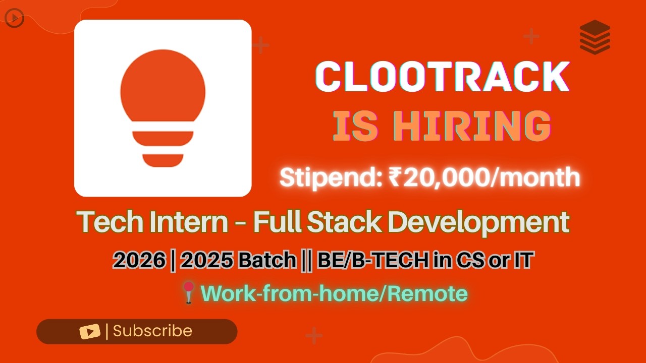 Clootrack Hiring Full Stack Intern | Remote | 20,000 Stipend skilllayer skill layer