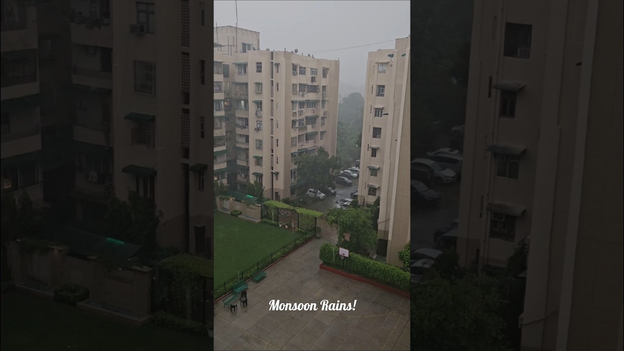 Monsoon in Delhi! #monsoon #rain #nature #delhi #downpour #raining #season