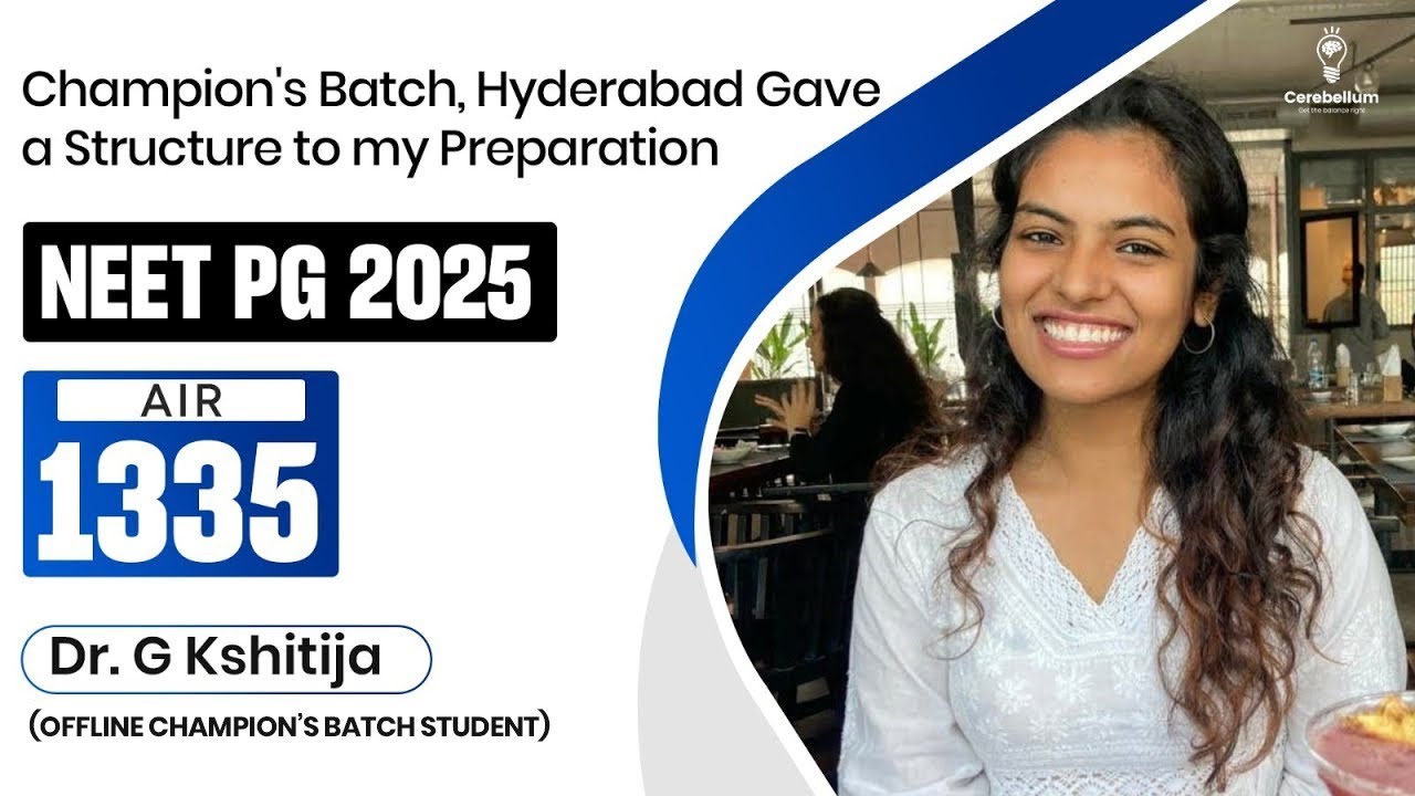 Champion's Batch, Hyderabad gave a structure to my preparation - Dr. G Kshitija, Rank 1335
