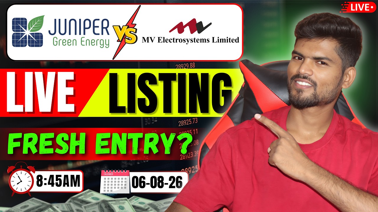 Juniper Green & MV Electrosystems IPO Live Listing 🔥 | Hold or Sell? | Fresh Entry?