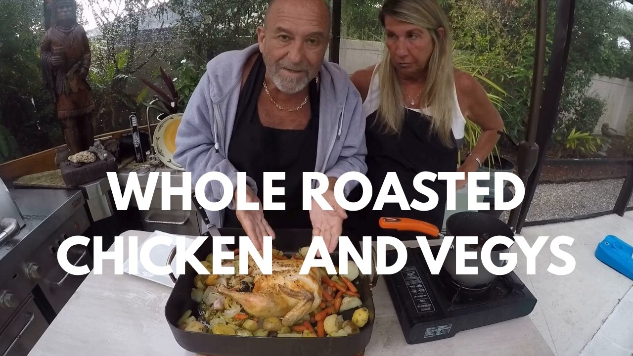 HOW TO MAKE A WHOLE ROASTED CHICKEN AND VEGYS VERY EASY