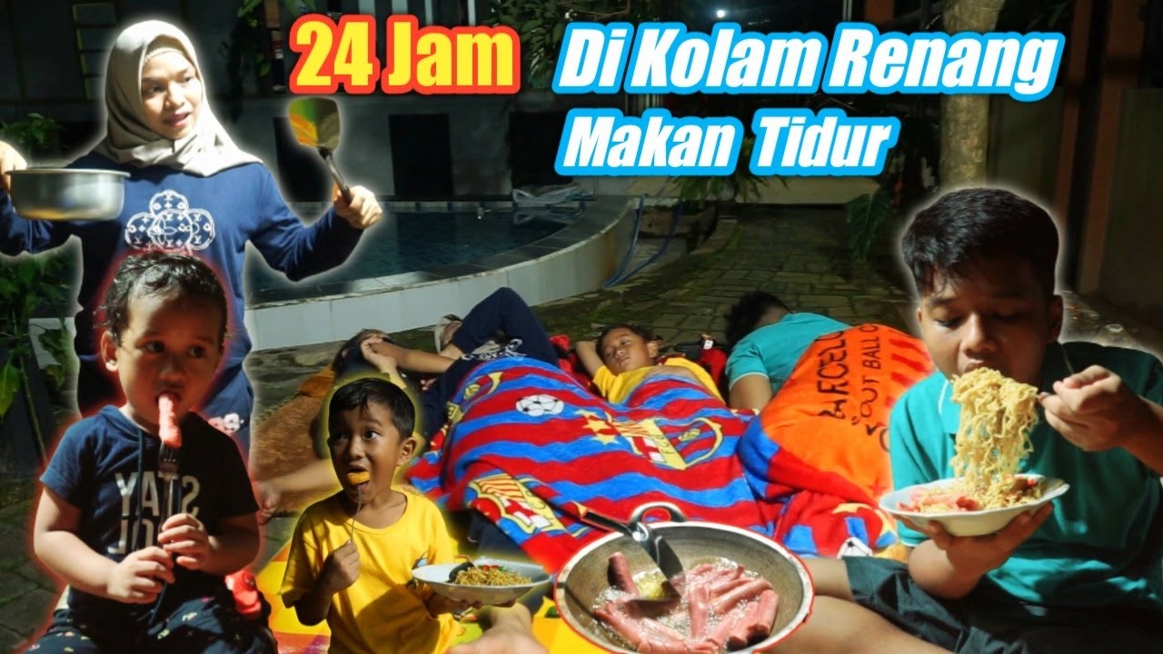 24 JAM BIKIN KAMAR DI KOLAM RENANG | eybel channel