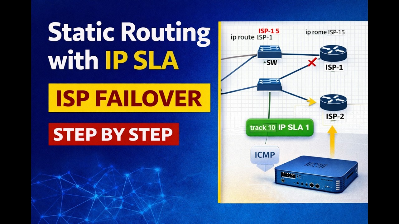Static Routing with IP SLA | ISP Failover Configuration Step by Step | CCNA | CCNP